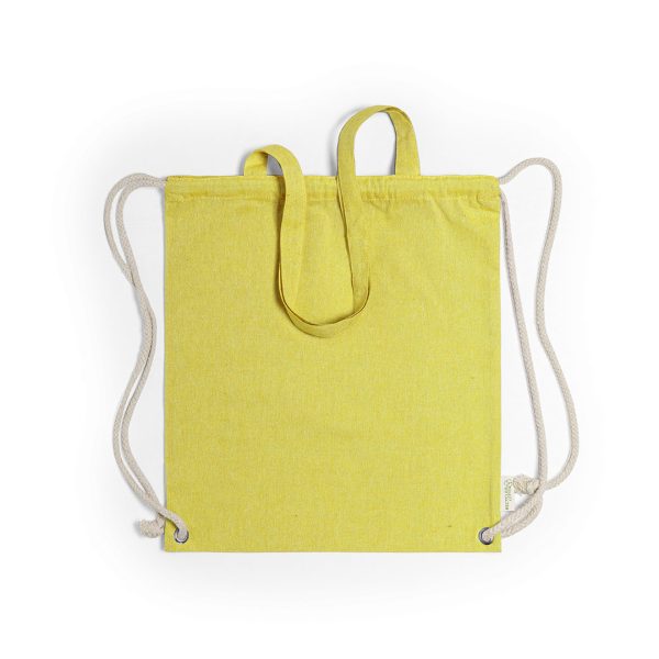 BOLSA MOCHILA DE  ALGODÓN RECICLADO DE COLORES CON ASA LARGA 140 grs. - Imagen 4