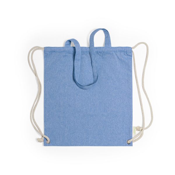BOLSA MOCHILA DE  ALGODÓN RECICLADO DE COLORES CON ASA LARGA 140 grs. - Imagen 3
