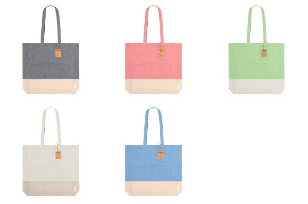 BOLSA BASE BLANCA+COLOR CON FUELLE 100% ALGODON 120 GR. - Imagen 8