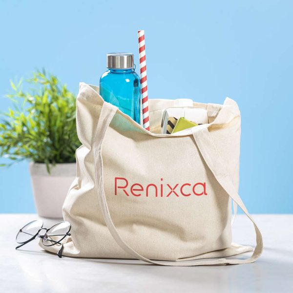 BOLSA DE  ALGODÓN BLANCA CON ASA LARGA 105 grs. - Imagen 3