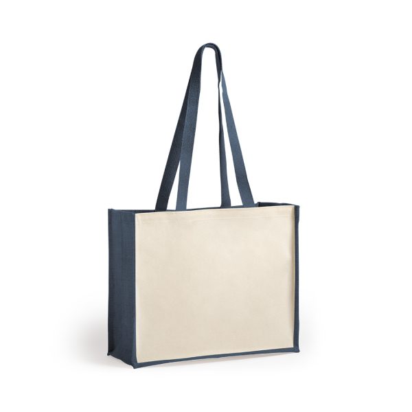 BOLSA ALGODON Y YUTE LAMINADO CON ASAS LARGAS - Imagen 3