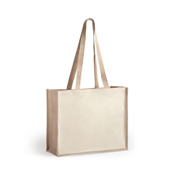 BOLSA ALGODON Y YUTE LAMINADO CON ASAS LARGAS - Imagen 5