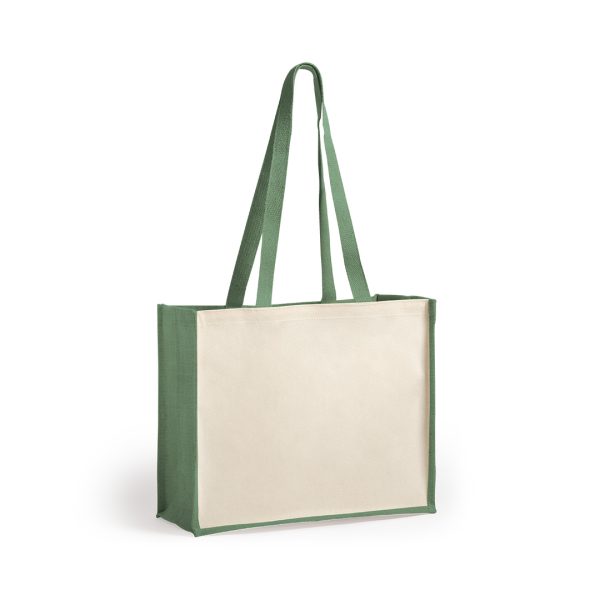 BOLSA ALGODON Y YUTE LAMINADO CON ASAS LARGAS - Imagen 2