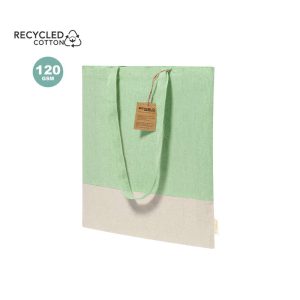 BOLSA ALGODON BASE BLANCA + COLOR 100% ALGODON RECICLADO 120 GR.