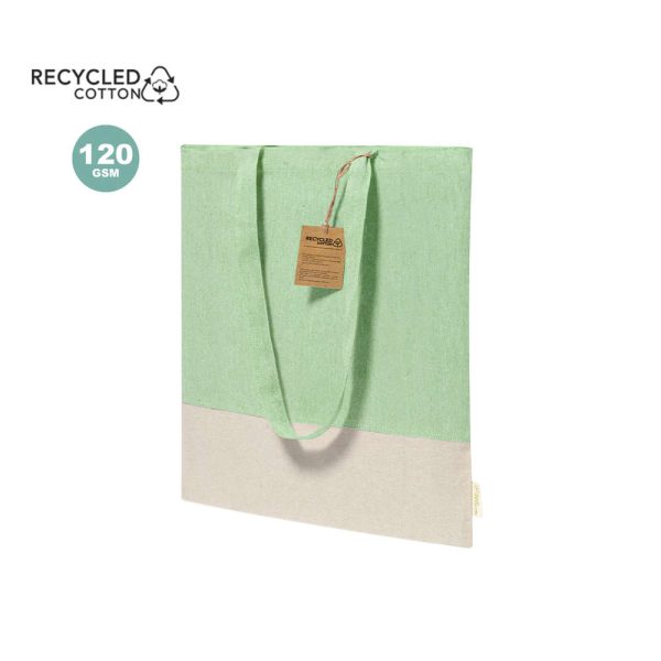 BOLSA ALGODON BASE BLANCA + COLOR 100% ALGODON RECICLADO 120 GR.