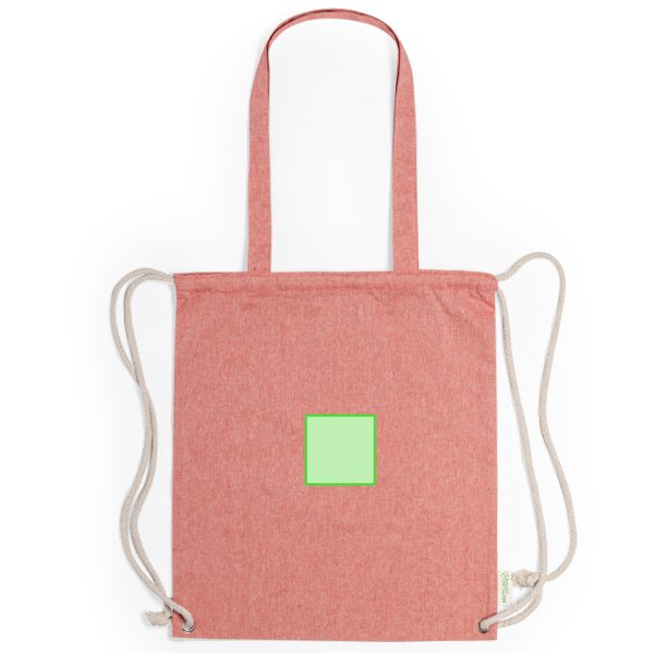 BOLSA MOCHILA DE  ALGODÓN RECICLADO DE COLORES CON ASA LARGA 140 grs. - Imagen 5