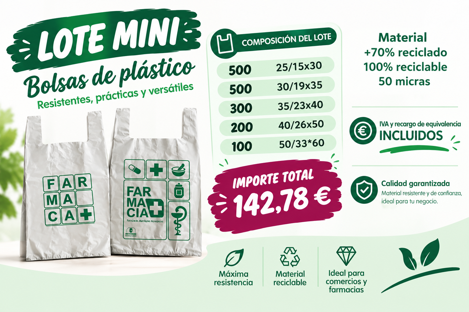 Lote nº. 1 MINI - Importe total mostrado en web con I.V.A incluido sin R.E