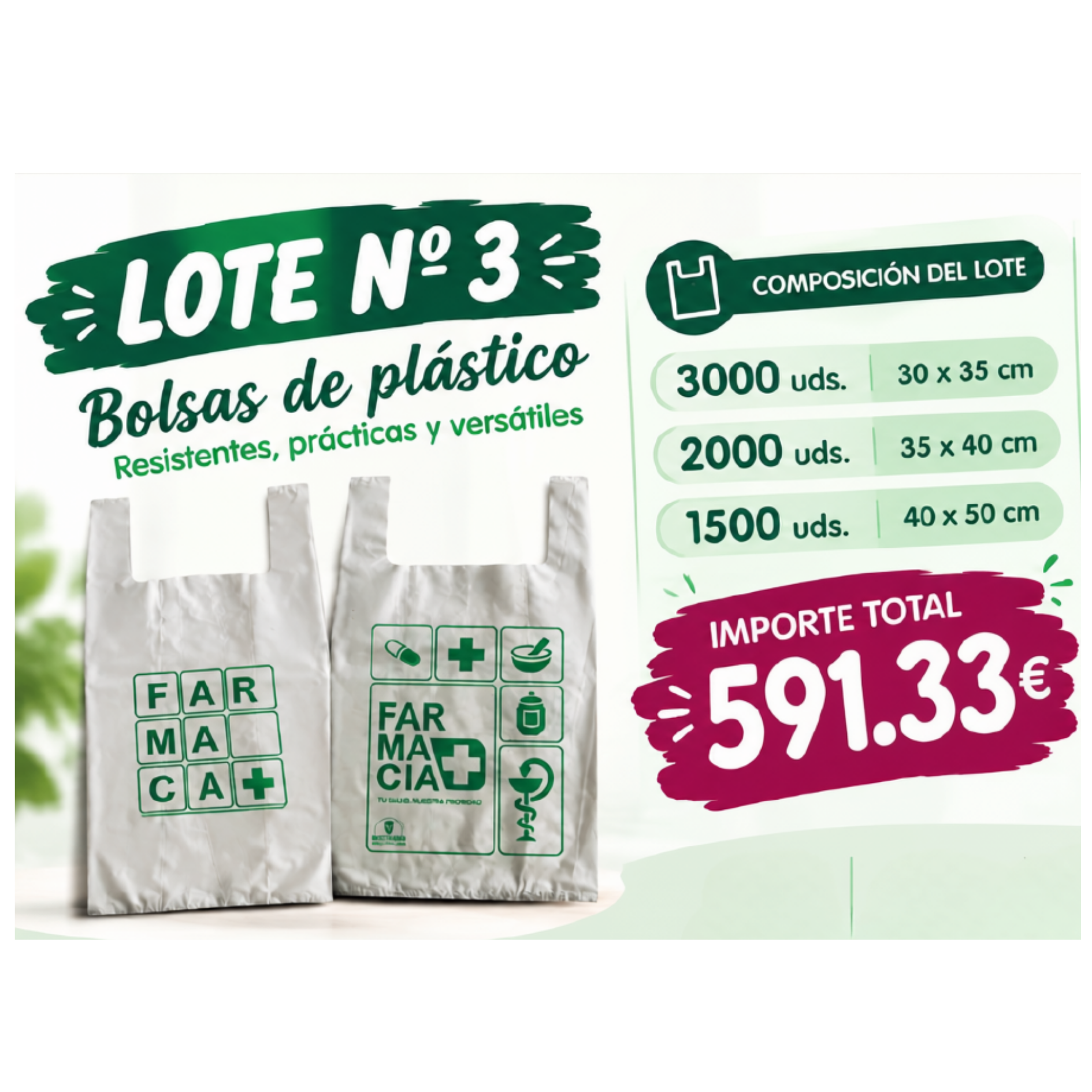 Lote exclusivo nº. 3 - Importe total con I.V.A sin R.E